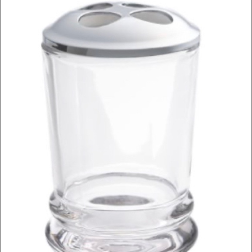 Pottery Barn Classic Handcrafted Glass Bathroom Toothbrush Holder
